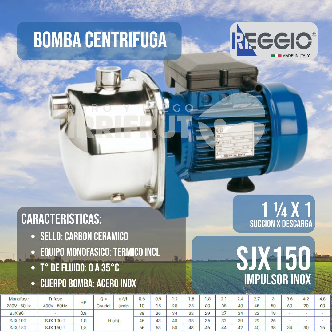 SJX 100 T - Potencia 1HP - Voltaje 380v - Reggio (IT)